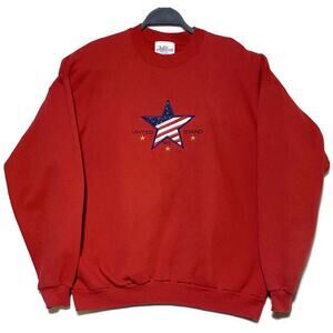 United We Stand Pullover Sweatshirt Women's XL Red Long Sleeve MC Energy